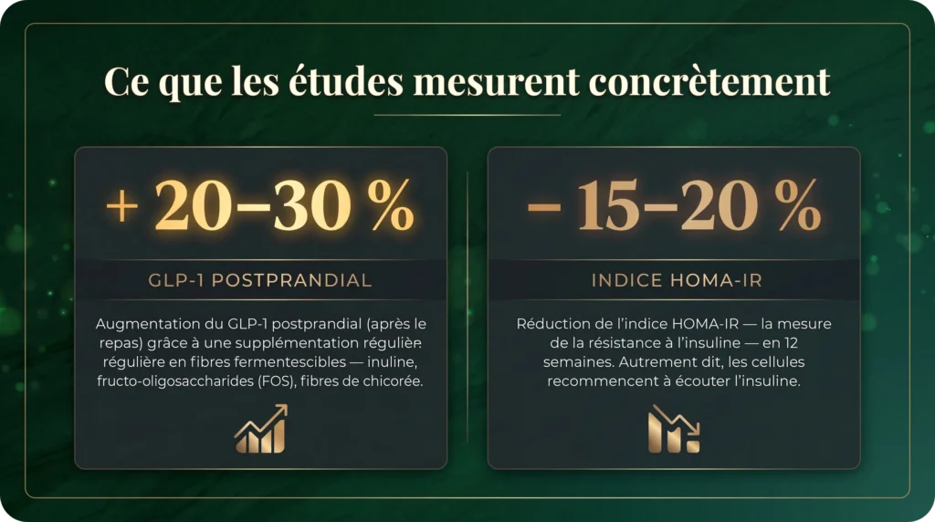 Augmentation du GLP-1 et réduction de l'indice HOMA-IR par les fibres fermentescibles